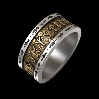 Handcrafted 925 Silver Nordic Viking Runes Ring