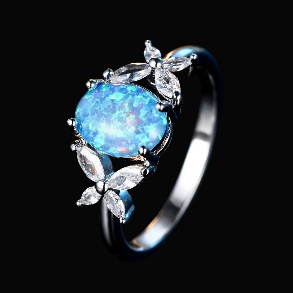 Eternal Tide Bloom Ring - opal ring inspired by the arctic tide