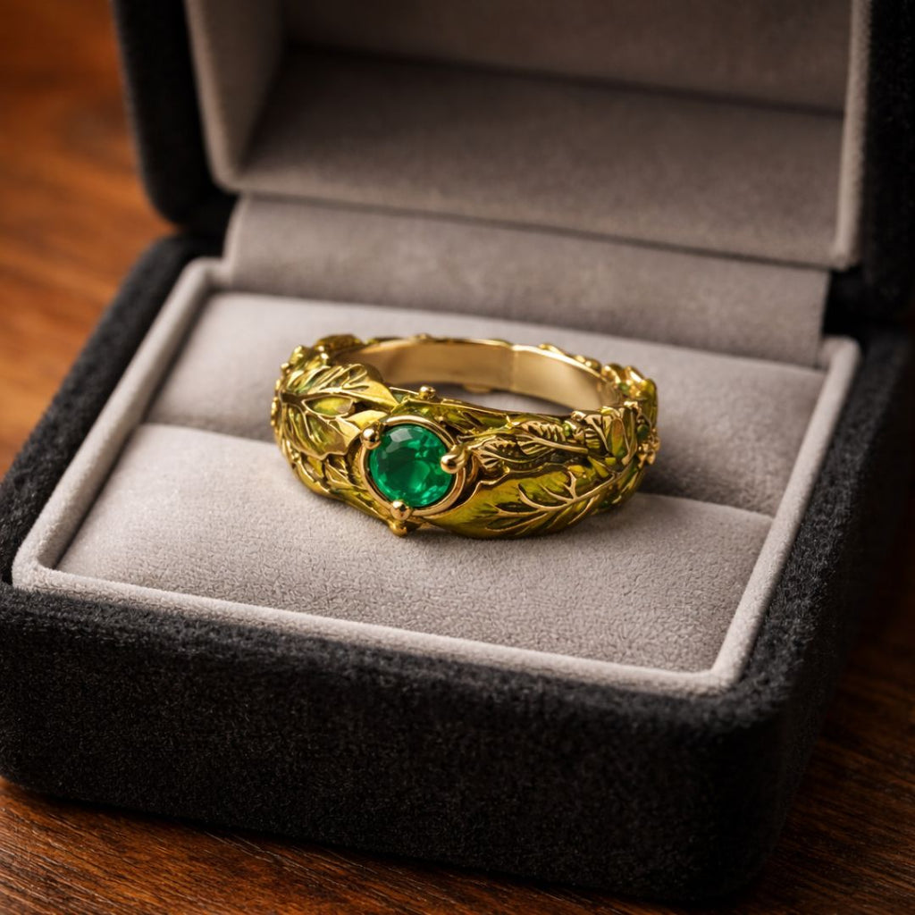Leaf of the Norns - Norse Women's Ring - Side Profile | Epic Loot Shop