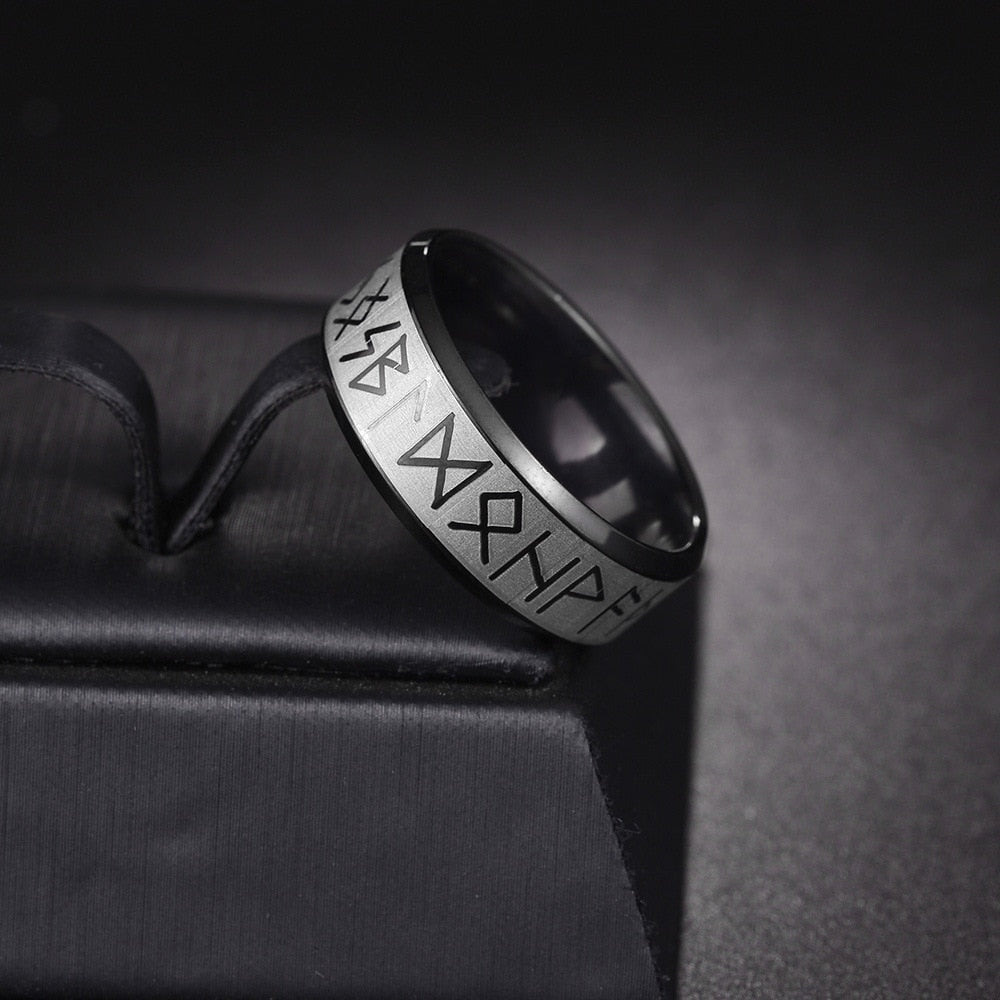 Nordic Runes Stainless Steel Ring