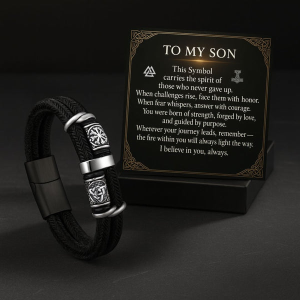 To My Son | Runes of Strength Bracelet - Viking Arm Ring - Product Details | Epic Loot Shop