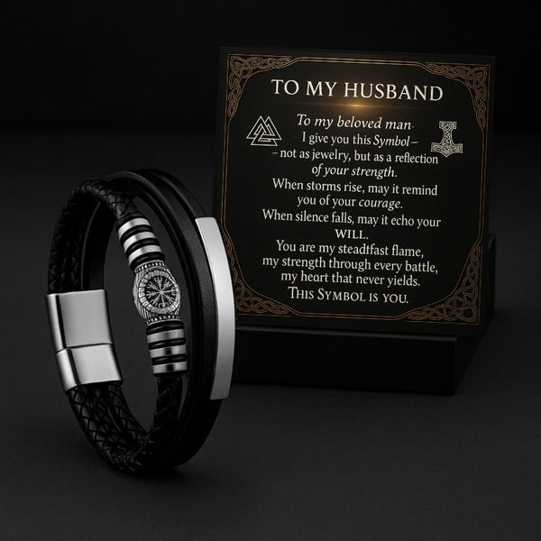To My Husband | Path Keeper Bracelet - Viking Bracelet - Authentic Design View | Epic Loot Shop