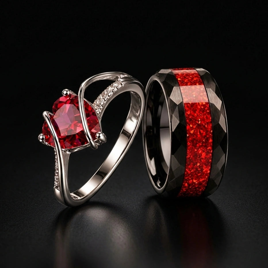 Ember Vow Couples Rings