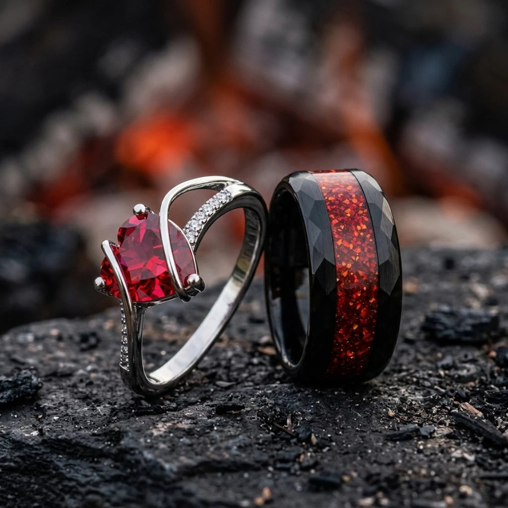 Ember Vow Couples Rings