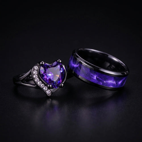 Shadow Promise Couples Rings