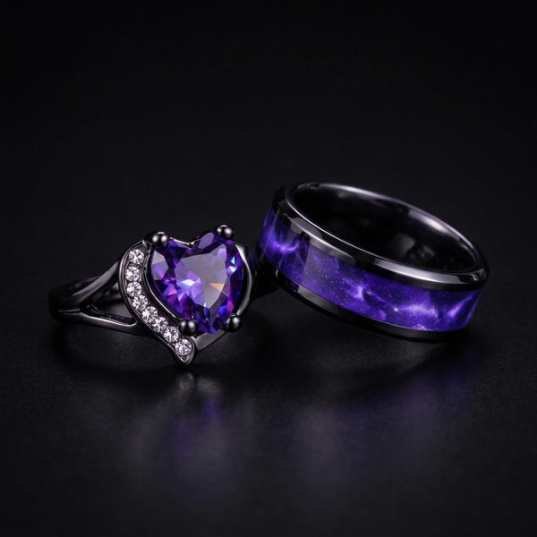 Shadow Promise Couples Rings