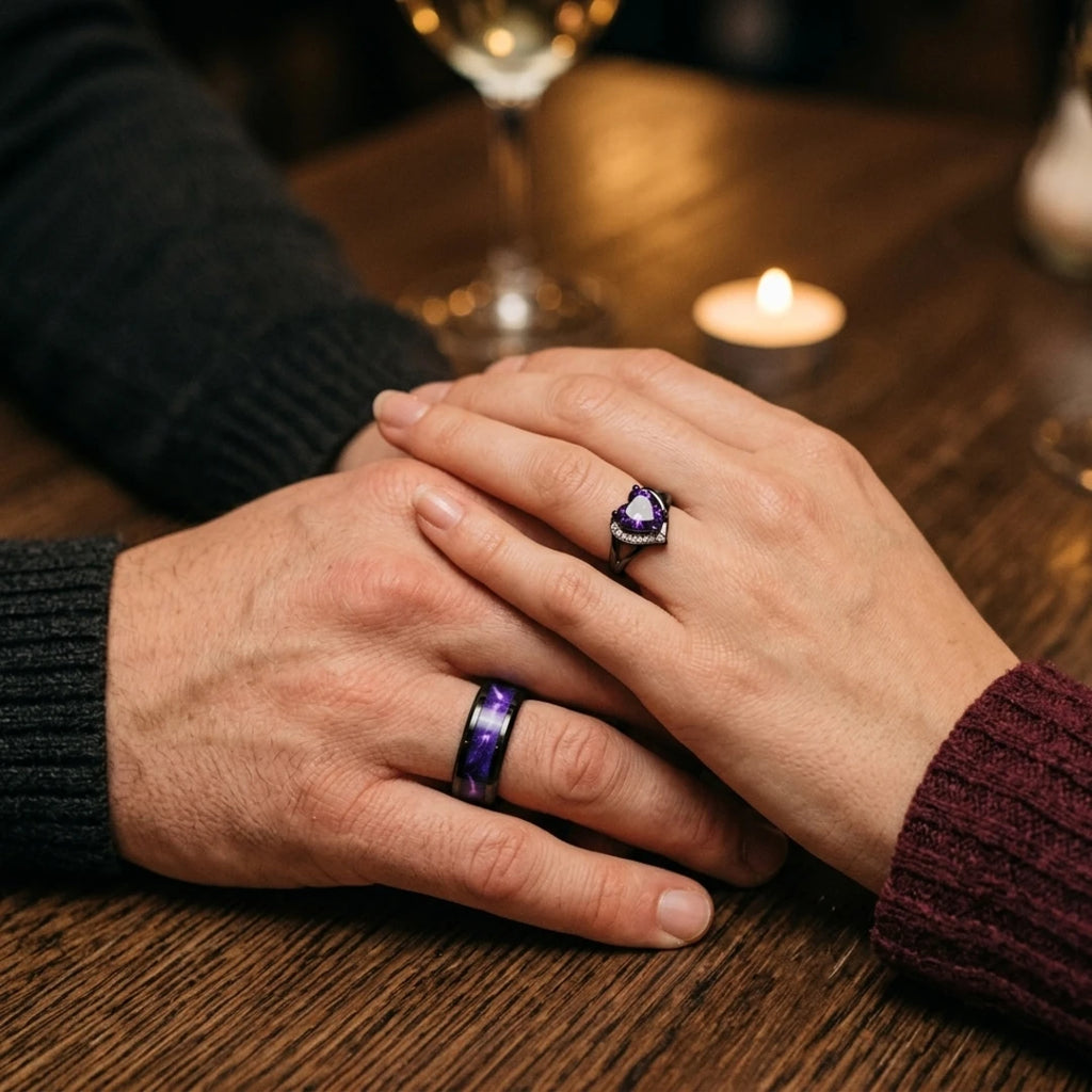 Shadow Promise Couples Rings