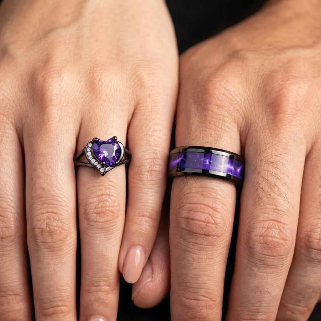 Shadow Promise Couples Rings