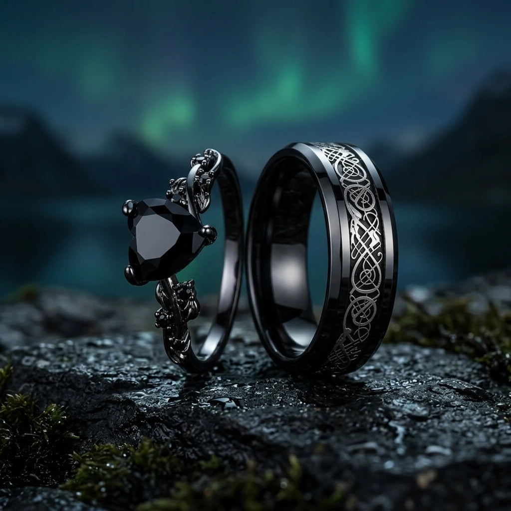 Shadow Vow Couples Rings