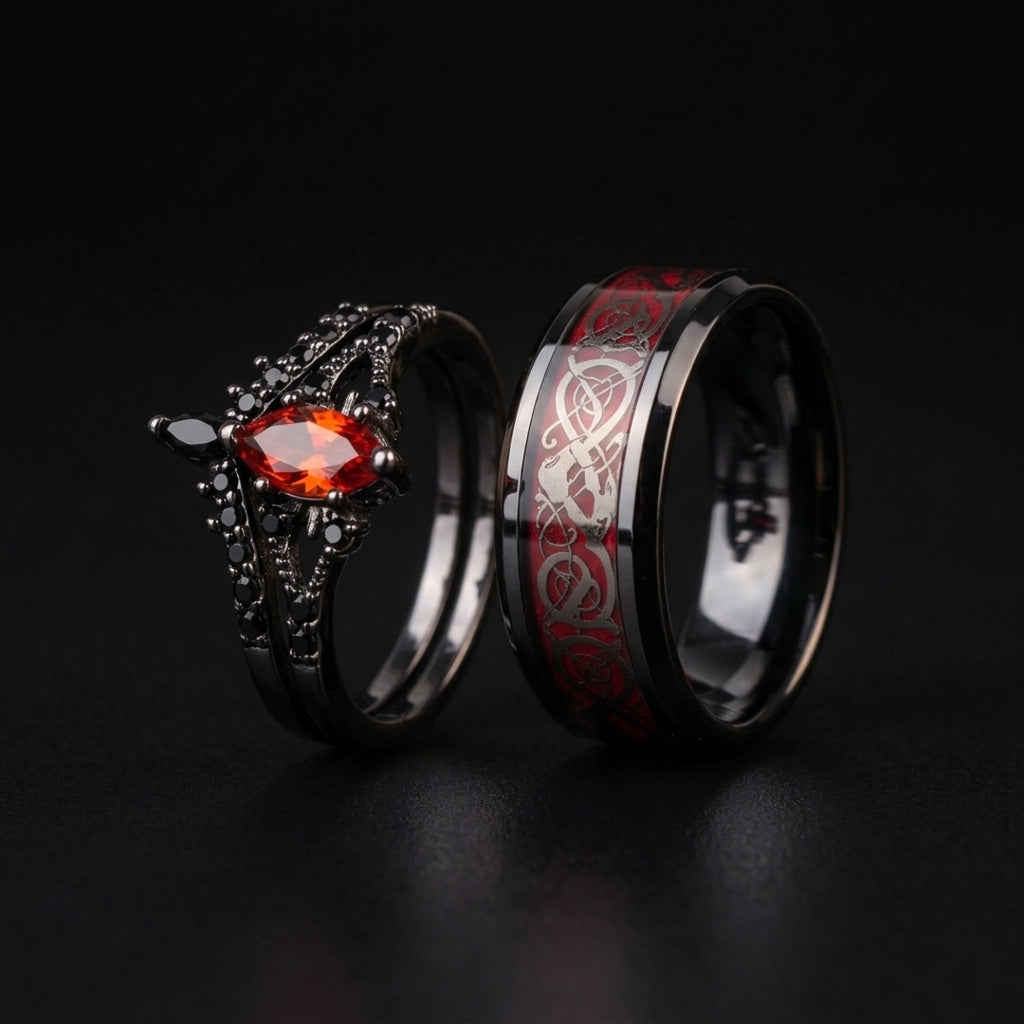Shadow Vow Couples Rings
