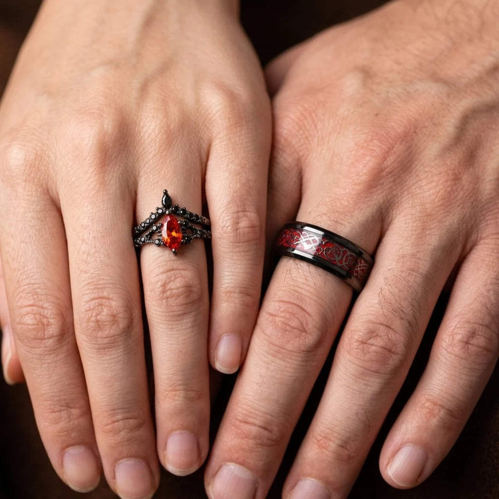 Shadow Vow Couples Rings