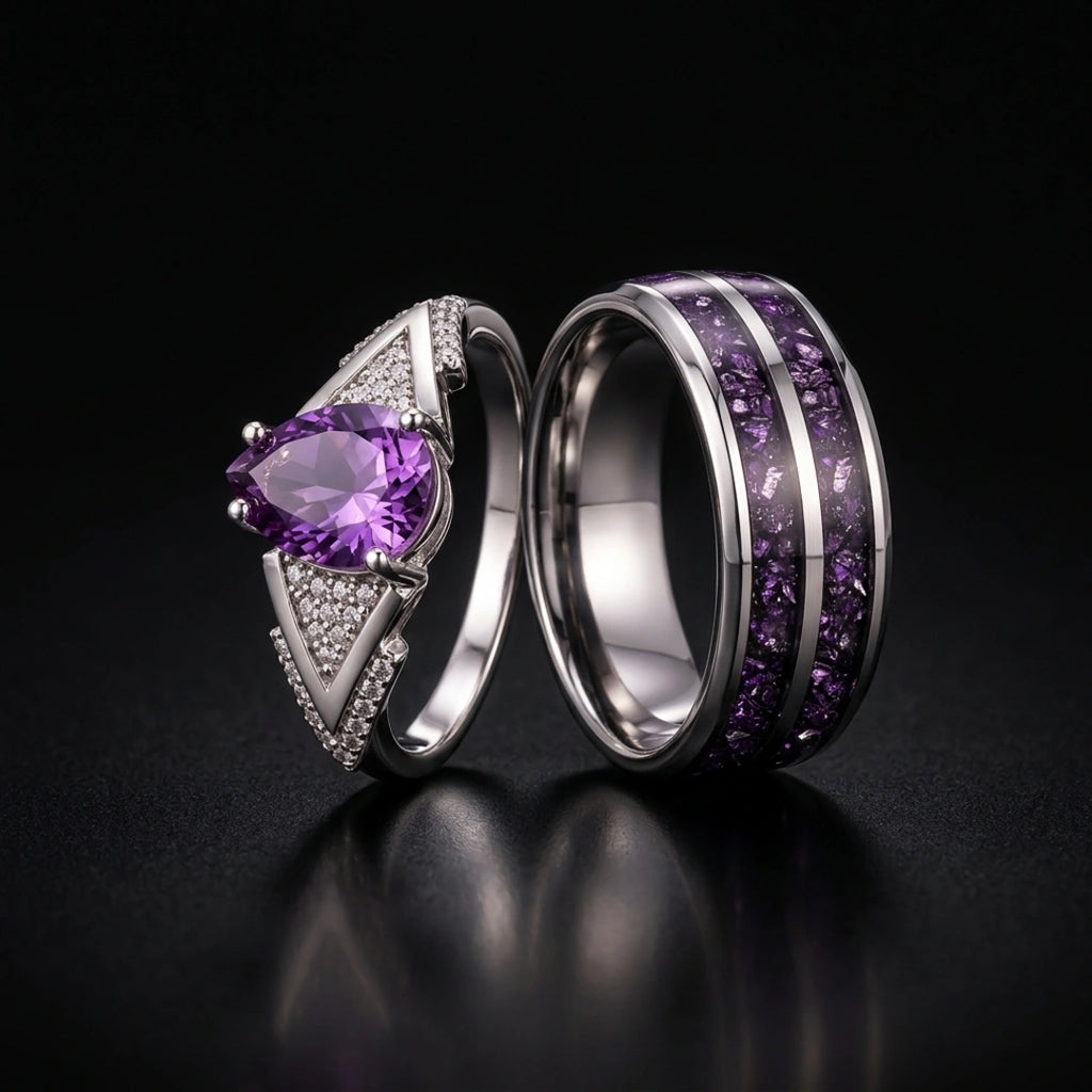 Violet Dream Couples Rings