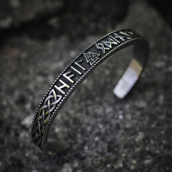 Bracciale Vichingo con Simbolo Valknut Runico