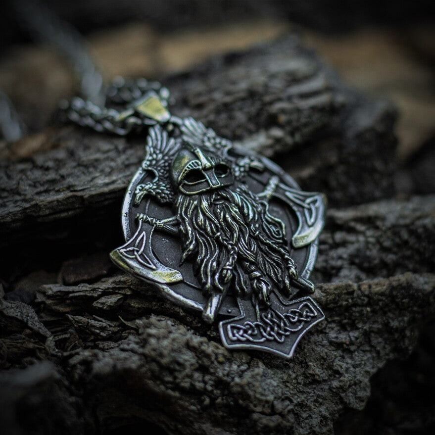 Odin & Mjonlir Pendant Necklace