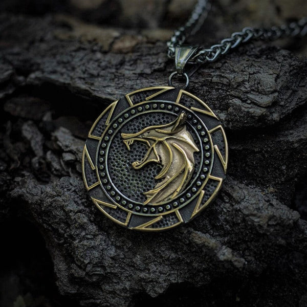 Collana con ciondolo Lupo Fenrir