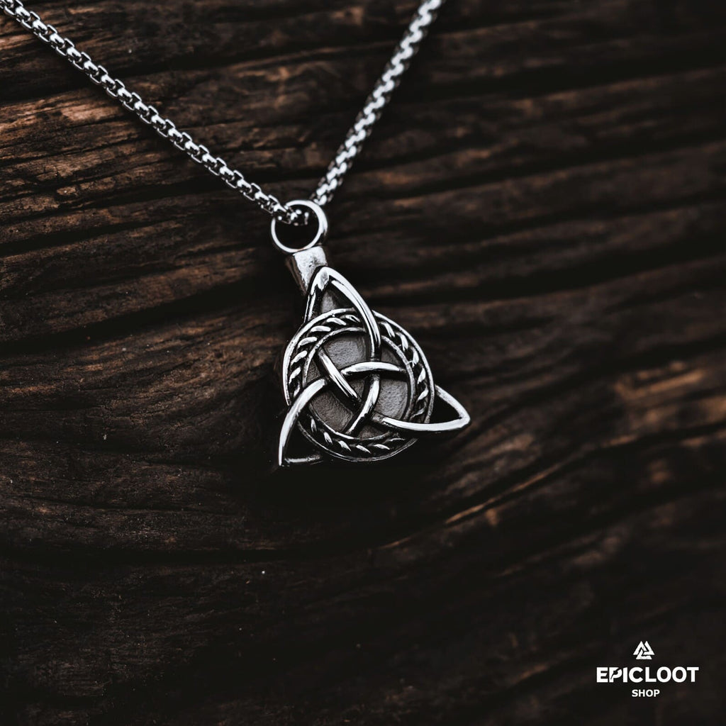 Silver Diamond Celtic Knot Necklace