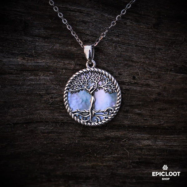 Yggdrasil White stone Necklace - Viking Necklace | Epic Loot Shop