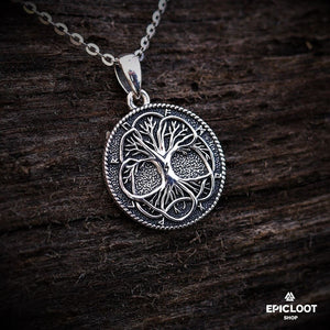 Collana con Ciondolo Runico Yggdrasil in Argento 925