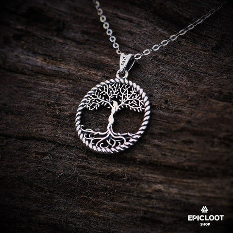 925 Silver Yggdrasil Tree of Life Pendant Necklace