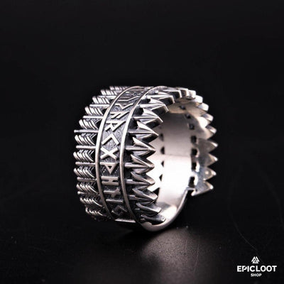 925er Silberring Mit Elder-Futhark-Pfeilen