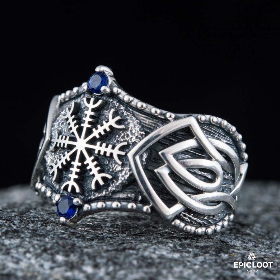 925 silver Helm of Awe Ring Nordic Design