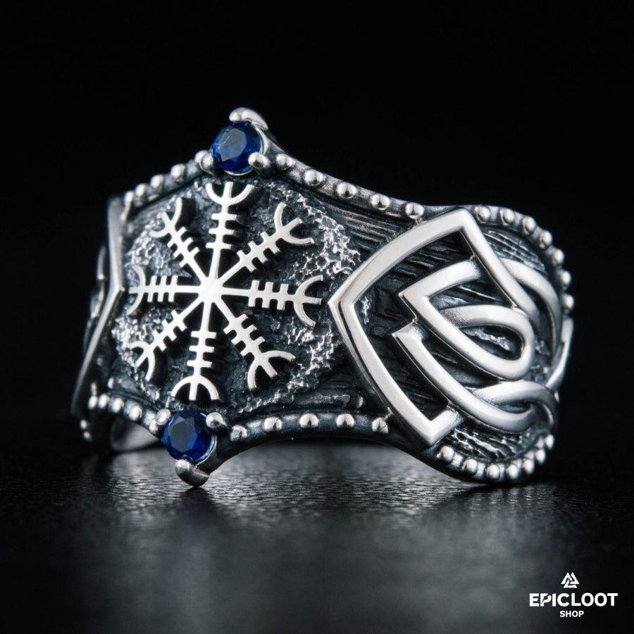 925 silver Helm of Awe Ring Nordic Design