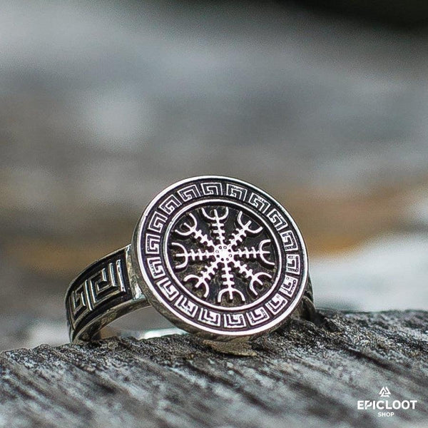 925 silver Helm of Awe Symbol Ring Nordic Design