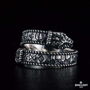925 silver Jormungandr Runic Ring