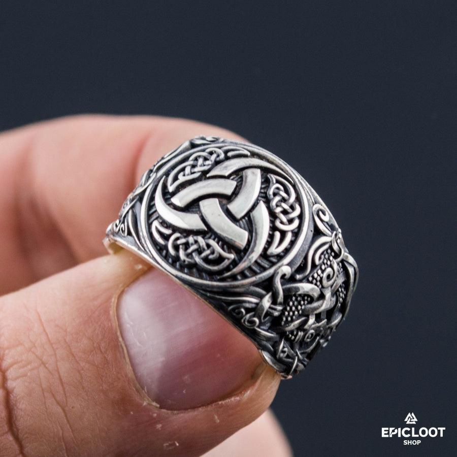925 silver Odin Horn Symbol Ring Mammen Design