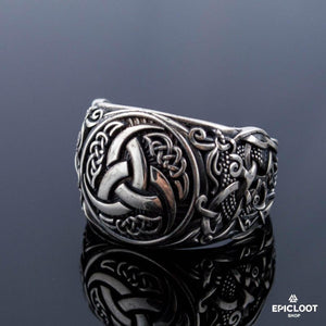 Anello con Simbolo dei Tre Corni in Argento 925 Mammen Design
