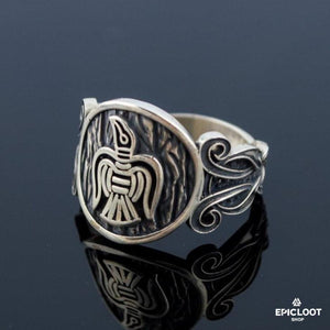 Anello Nordico Odin's Raven in Argento 925