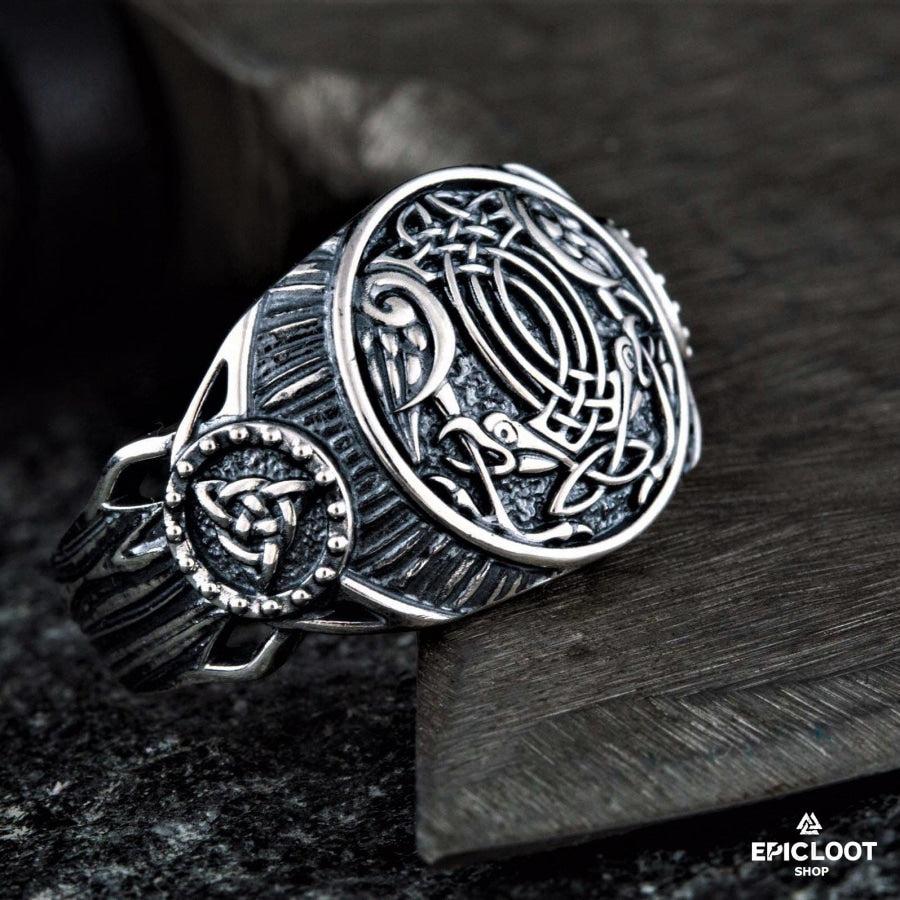 925 silver Raven Symbol Ring