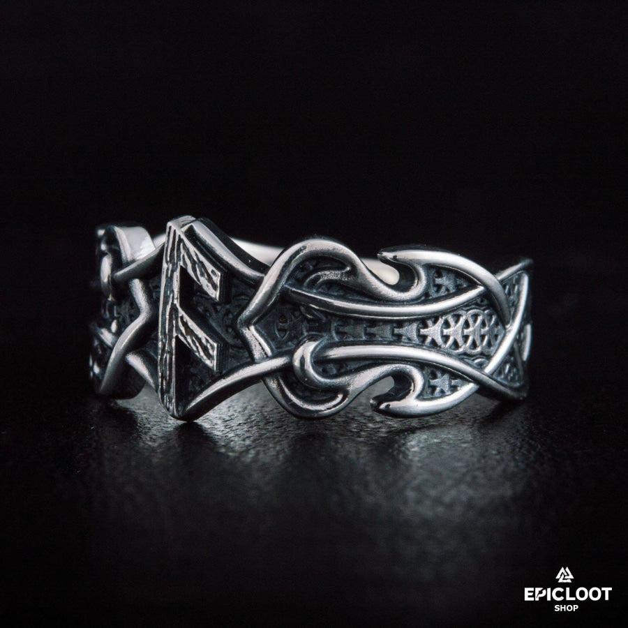 925 silver Ring with Ansuz Rune