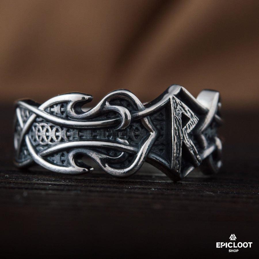 925 silver Ring with Raido Rune