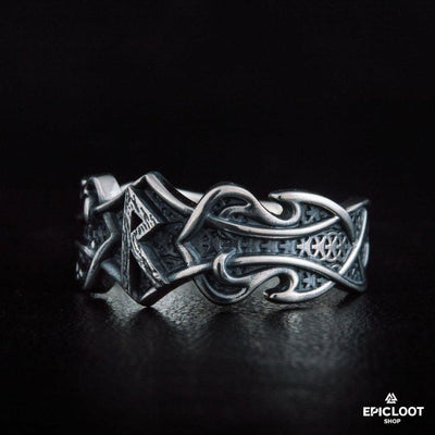 925er Silberring mit Raido-Rune