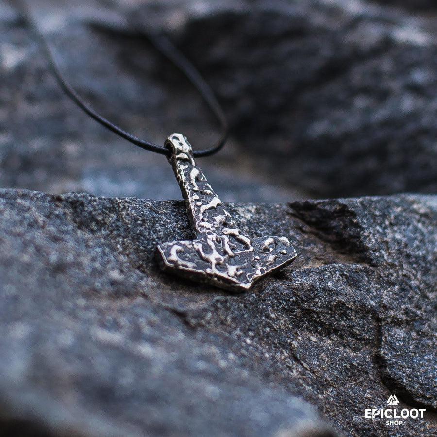 Face Mjolnir - 925 Sterling Silver | Thor's Hammer Pendant Necklace – Sons  of Vikings