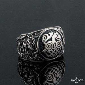 925 Silber Sleipnir-Ring Mammen-Design