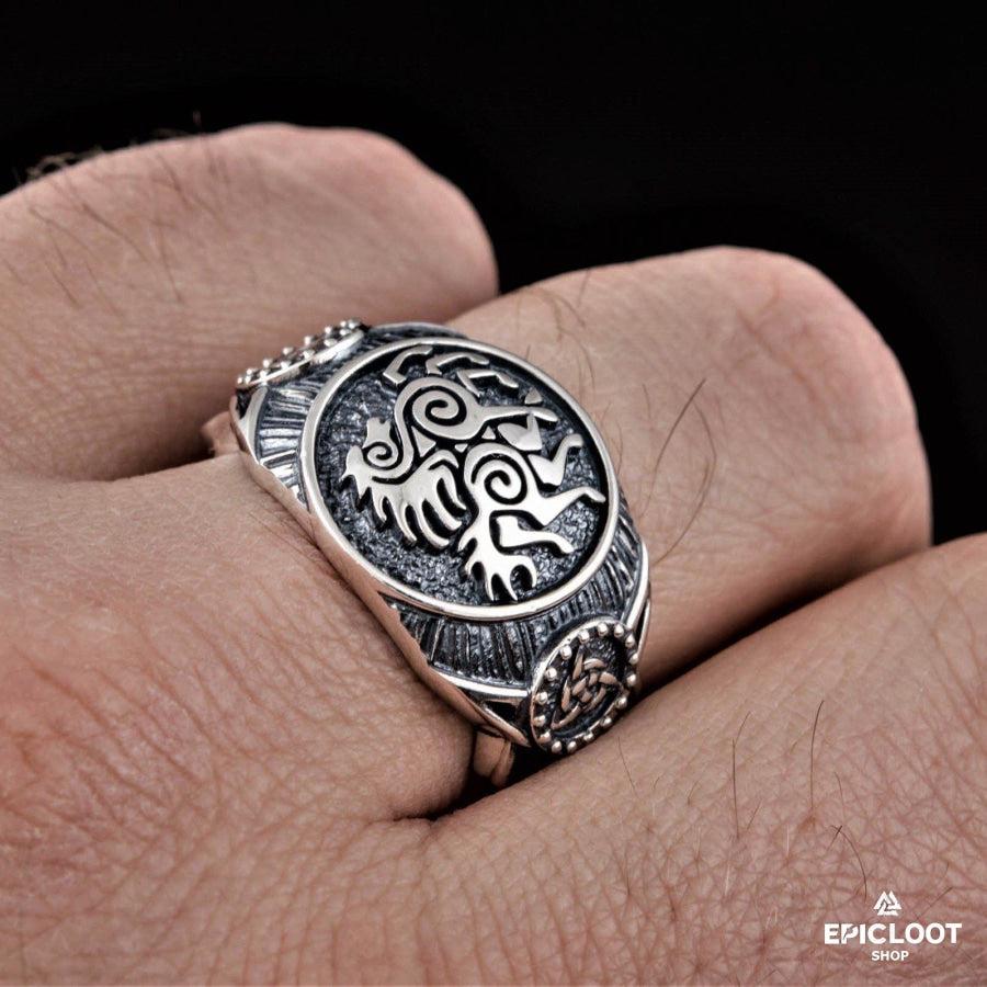 925 silver Sleipnir Symbol Ring