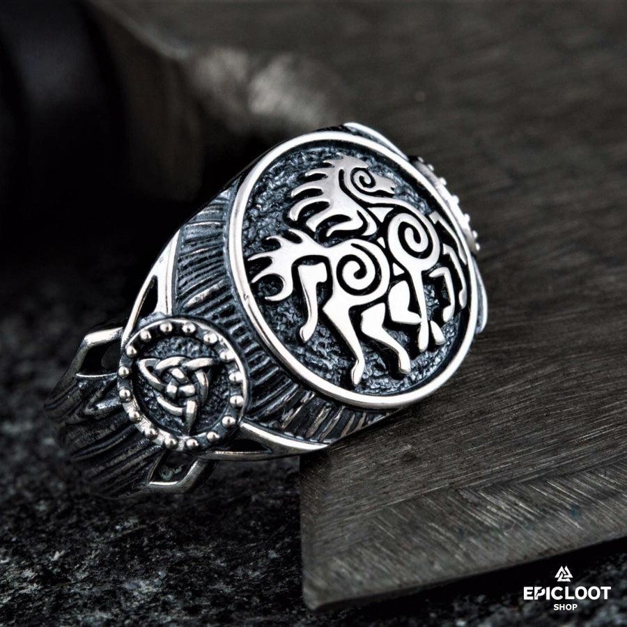 925 silver Sleipnir Symbol Ring