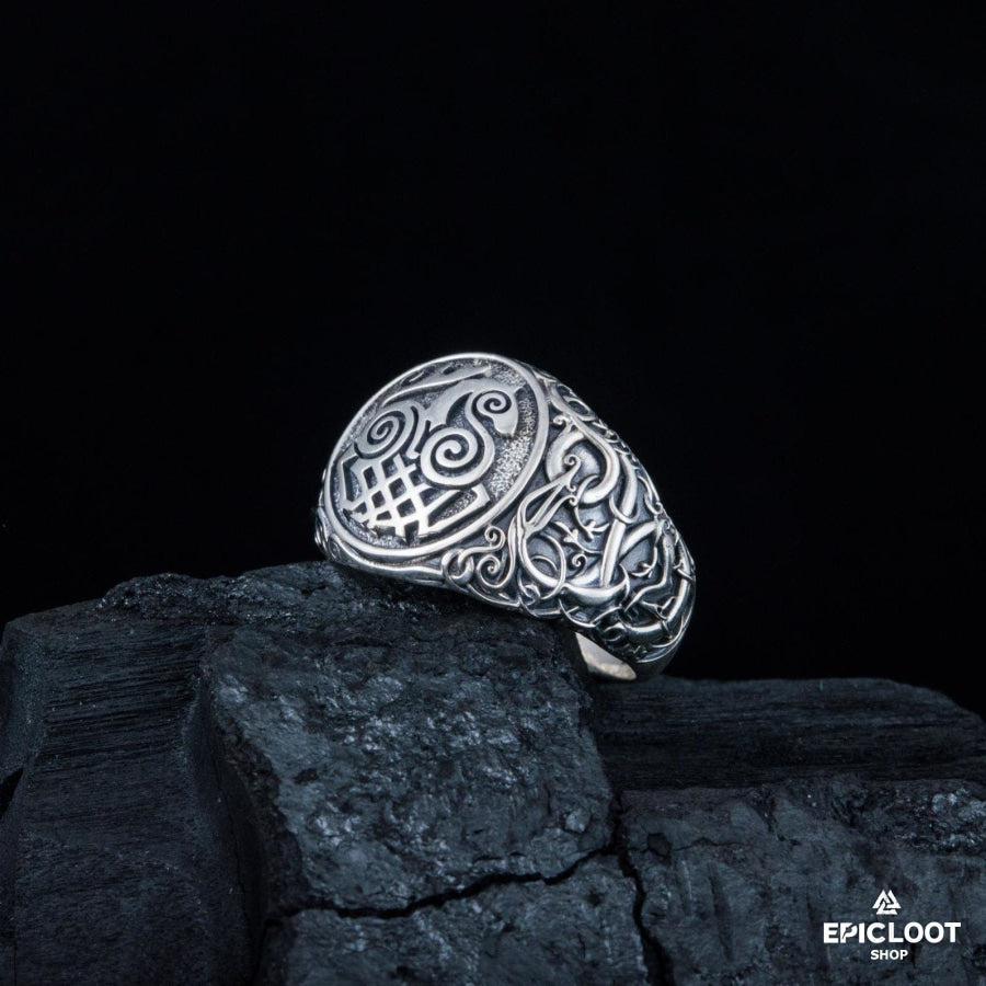 925 silver Sleipnir Symbol Ring Urnes Style