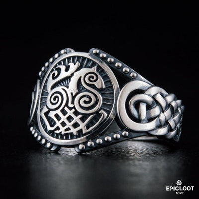 Simbolo di Sleipnir Stile Vichingo in argento 925