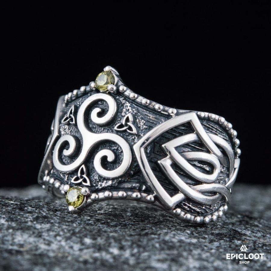 925 silver Triskelion Ring Nordic Design