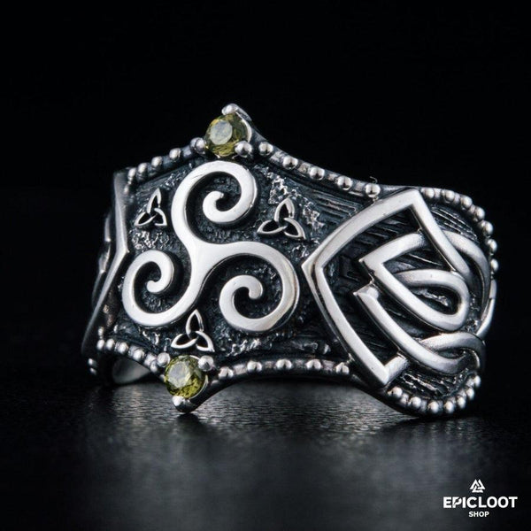Anello Triskele in Argento 925 Design Nordico