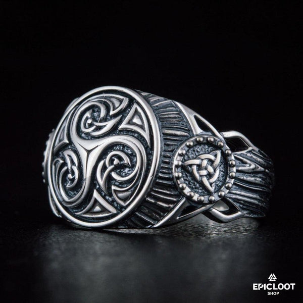 925 silver Triskele Symbol Ring