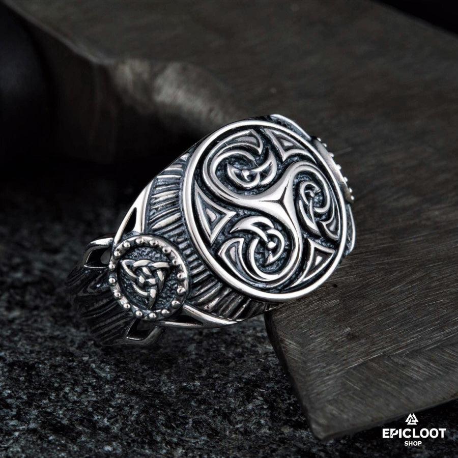 925 silver Triskelion Symbol Ring
