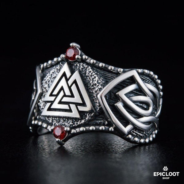 925er Silber Valknut-Symbol Nordisches Design