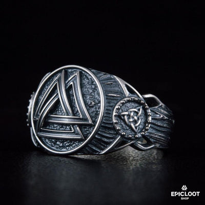 925 silver Valknut Symbol Ring