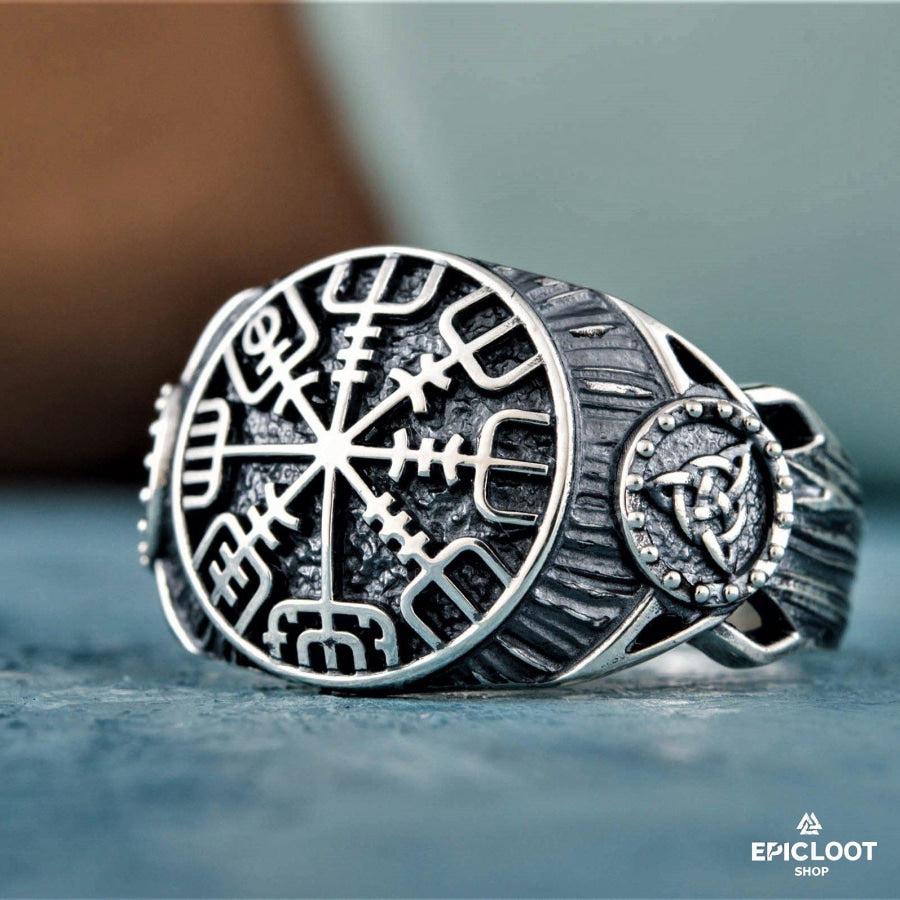 925 silver Vegvisir Symbol Ring