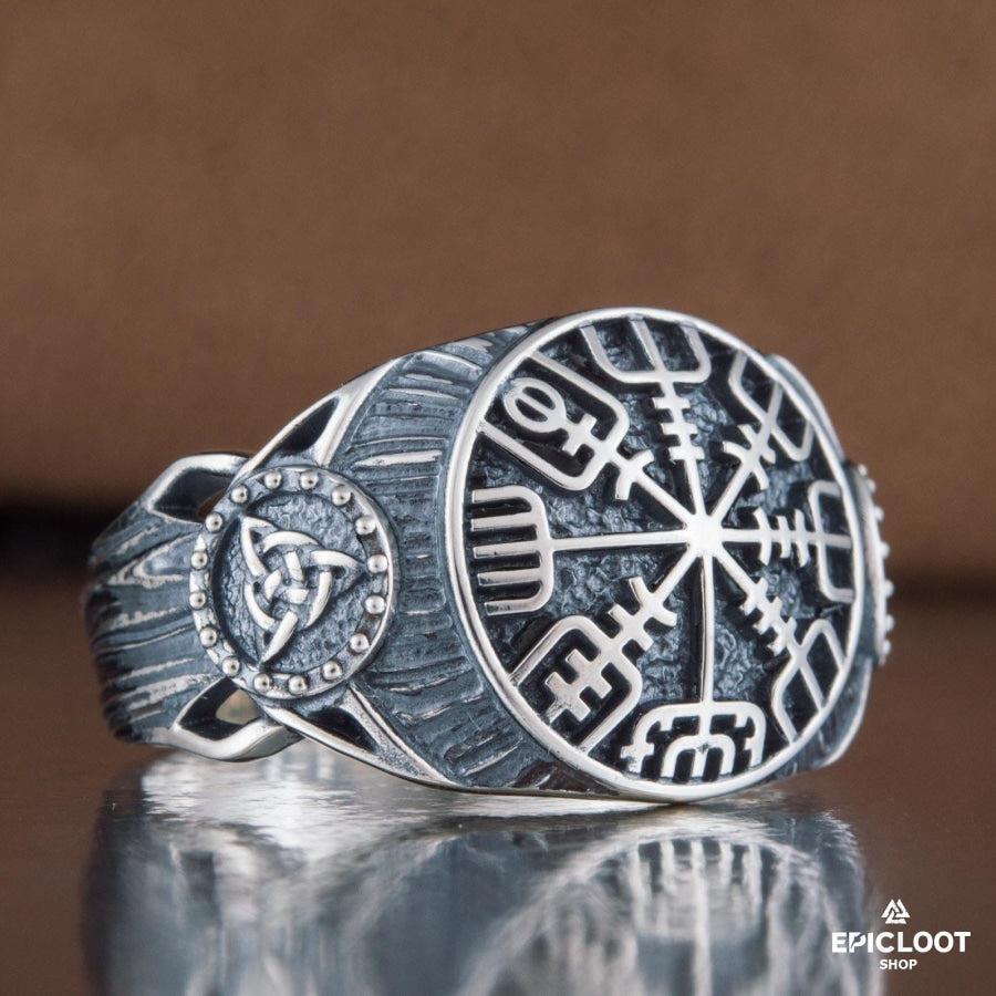 925 silver Vegvisir Symbol Ring