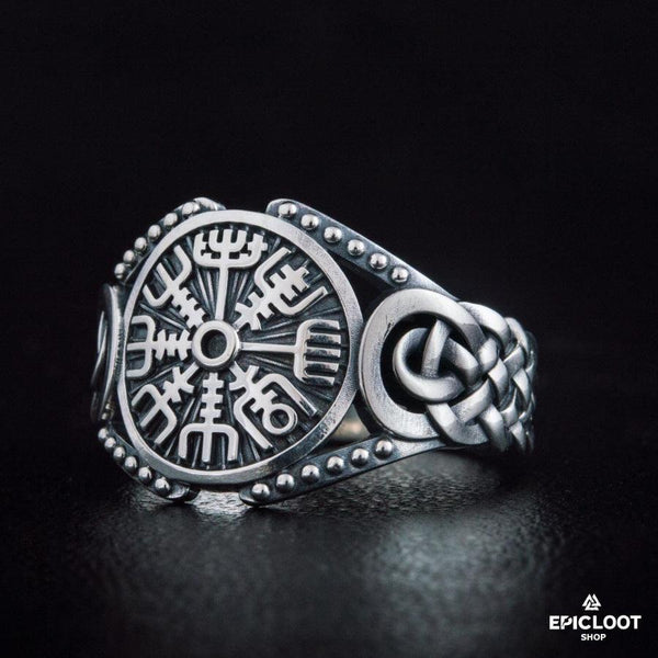 925 Silber Vegvisir-Symbol Wikinger-Stil